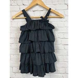 Joe Toddler Sleeveless Tiered Dress Toddler 3T Ruffle Polka Dot Black